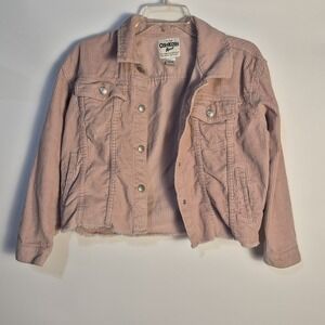 Oshkosh B'gosh Pink Corduroy Girls 14/14A Button Front Dustressed Hem